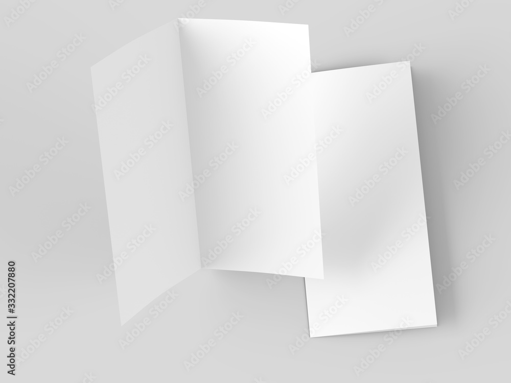 Naklejka premium Leaflet folded to DL format - mock up - 3d illustration