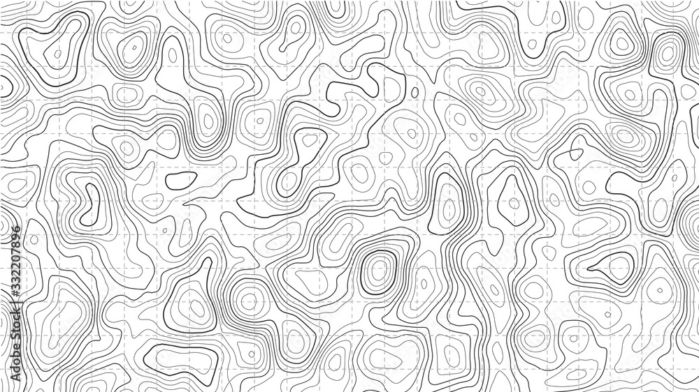 Topographic contour map on white background. Vector grid map. Topographic contour map on white background. Vector grid map.