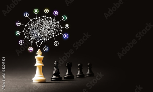 Fotografia Leader with brain and ideas can make an impact and different concept, White ches