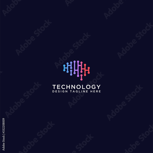 Abstract brains on profile circuits, concepts of artificial intelligence, vector logos for corporate identity. , illustration of the concept of technology, - Vector