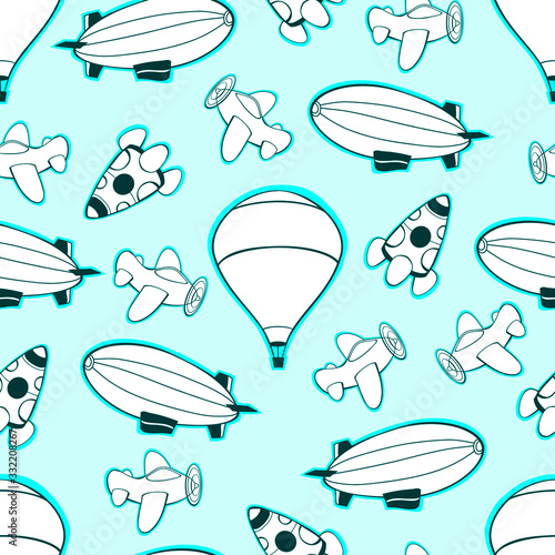 Seamless pattern with balloons. Baby background