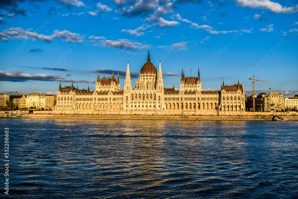Beautiful architecture of parlament building in Budapest, Hungary