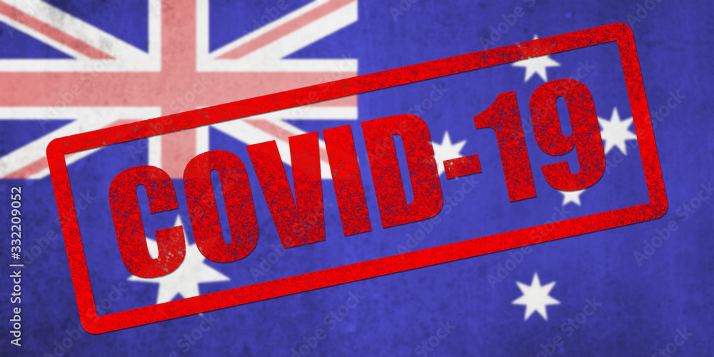 Fototapeta premium National flag of Australia. Grungy effect.