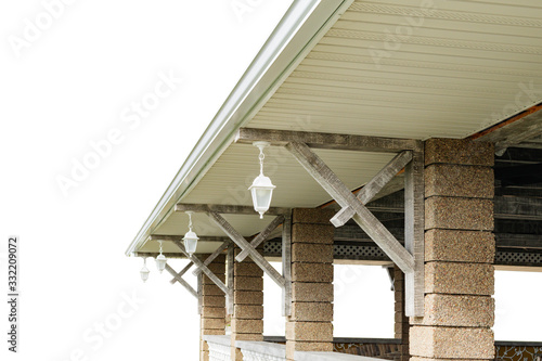 Fragment of a new verandah with lanterns