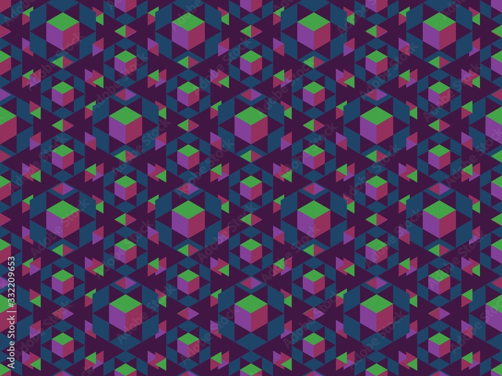 Seamless bright spring pattern with  geometry and  triangle.