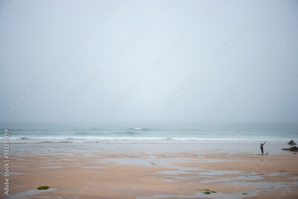 misty morning at the surf beach