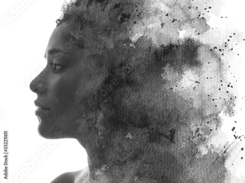 Paintography. A portrait combined with a painting