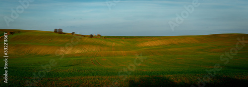 A very large panorama of beautifully undulating Moravian fields