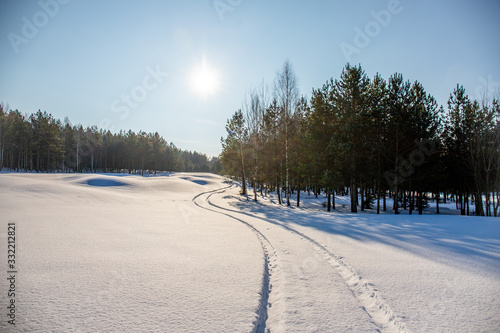 Wallpaper Mural great sunny day on snowy golf field Torontodigital.ca