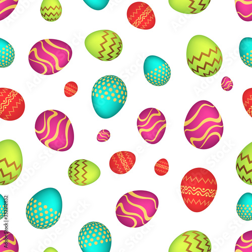 Seamless pattern with colorful Easter eggs