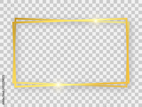 Double gold shiny 16x9 rectangular frame