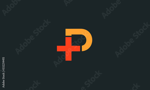 Letter P design with a plus sign