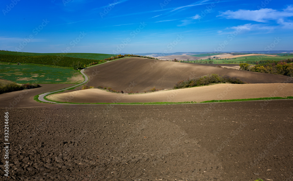 Moravian landscapes of wavy fields with a wealth of colors