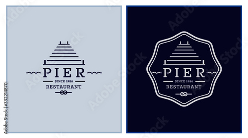 Pier Restaurant Logo Template