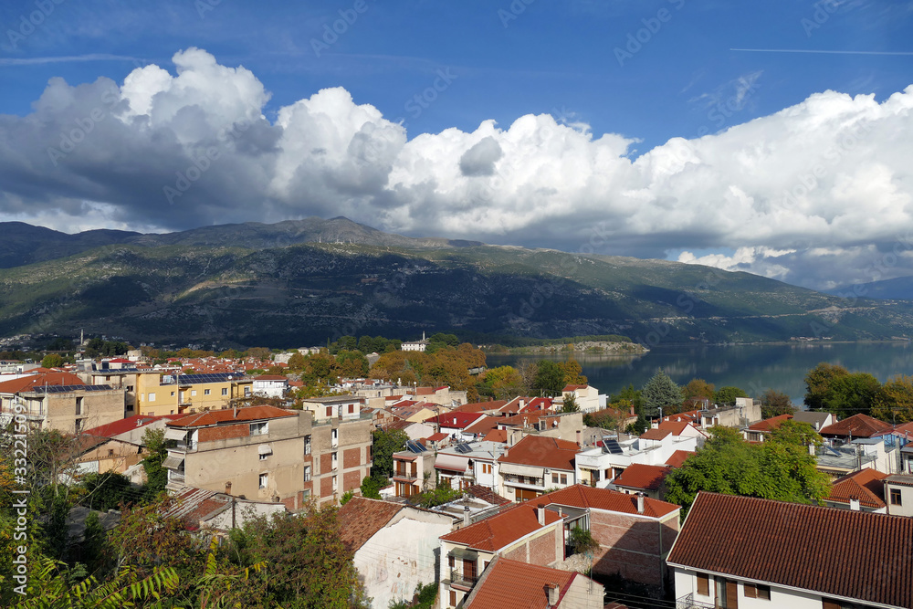 View of the city of Ioannina in Greece and the Pamvotida lake