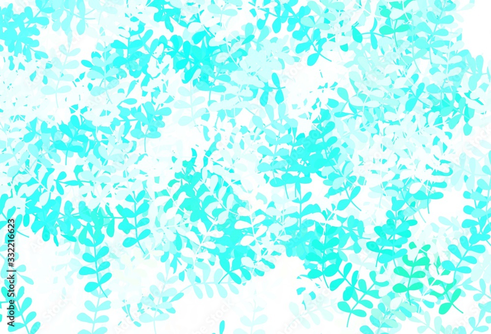 Light Green vector doodle layout with leaves. Light Green vector doodle layout with leaves.