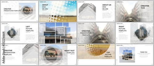 Presentation design vector templates, multipurpose template for presentation slide, flyer, brochure cover design, infographic report presentation. Corporate business concept with abstract ackgrounds.
