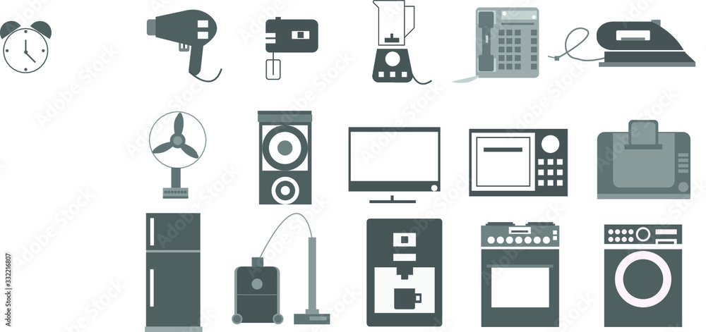 Home electronics line icons, linear signs, vector set Home electronics line icons, linear signs, vector set