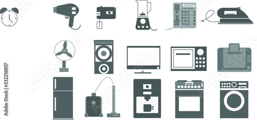Home electronics line icons, linear signs, vector set