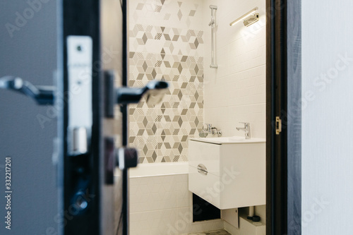 stylish bathroom with designer interior