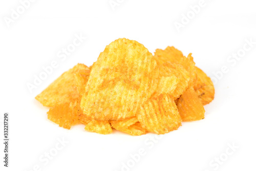 Pepper corrugated chips isolated from the white background