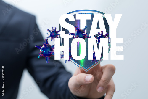 Stay home digital stay safe 3d.