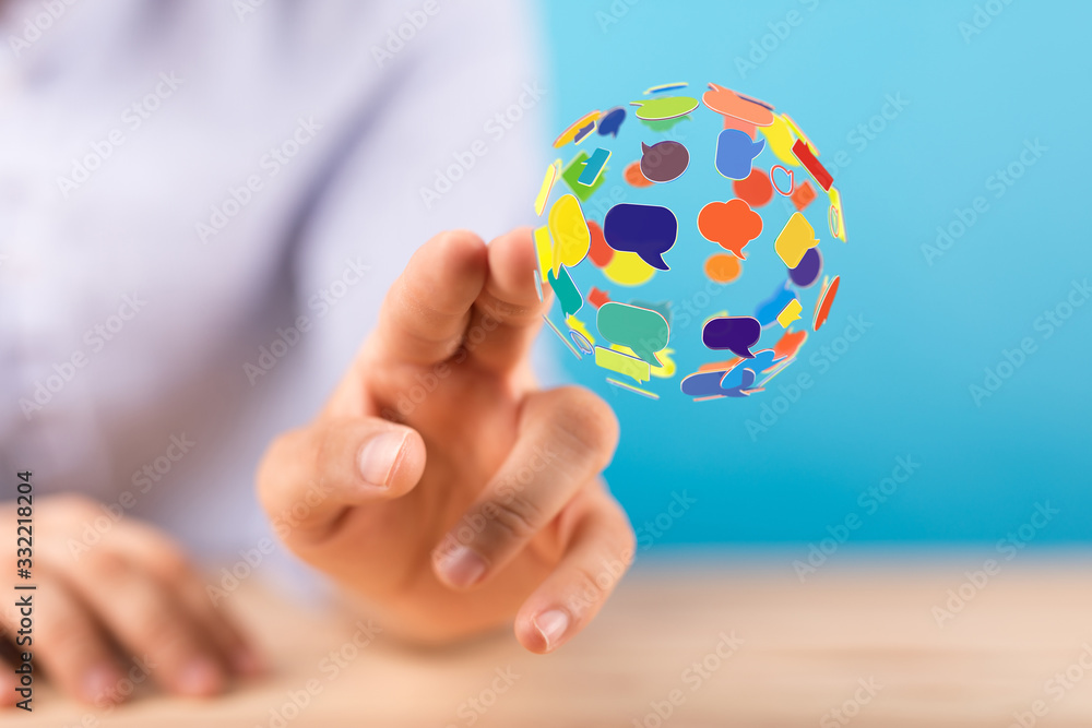 Digital icons with colorful dialog speech bubbles. Digital icons with colorful dialog speech bubbles.