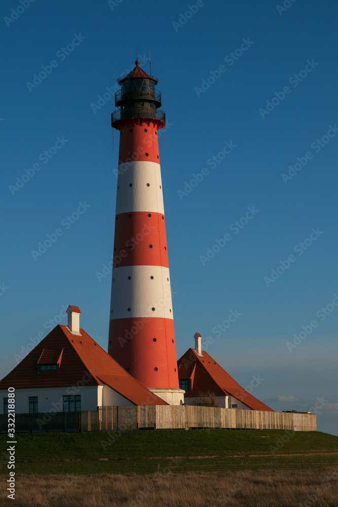 The Westerhever light house is the most popular photo motive at the Eiderstedt penisula