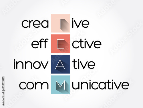TEAM - creative effective innovative communicative, business concept background