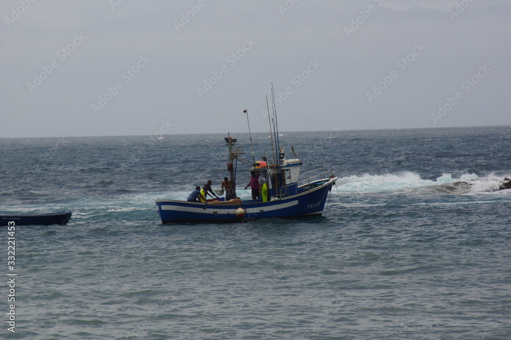 Naklejka premium vagues mer et rochers