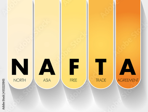 NAFTA - North Asia Free Trade Agreement acronym, business concept background