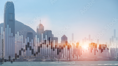 World economy. City business graph. Forex trading business concept. © Funtap