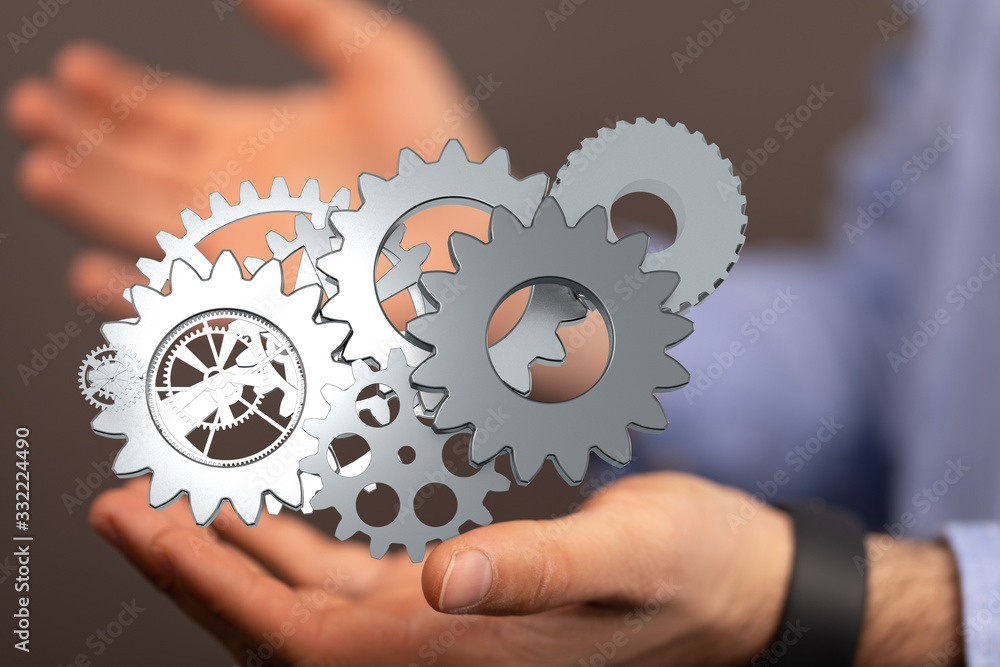 Business, Internet and technology concept. Business select gear icon on virtual screen. Business, Internet and technology concept. Business select gear icon on virtual screen.