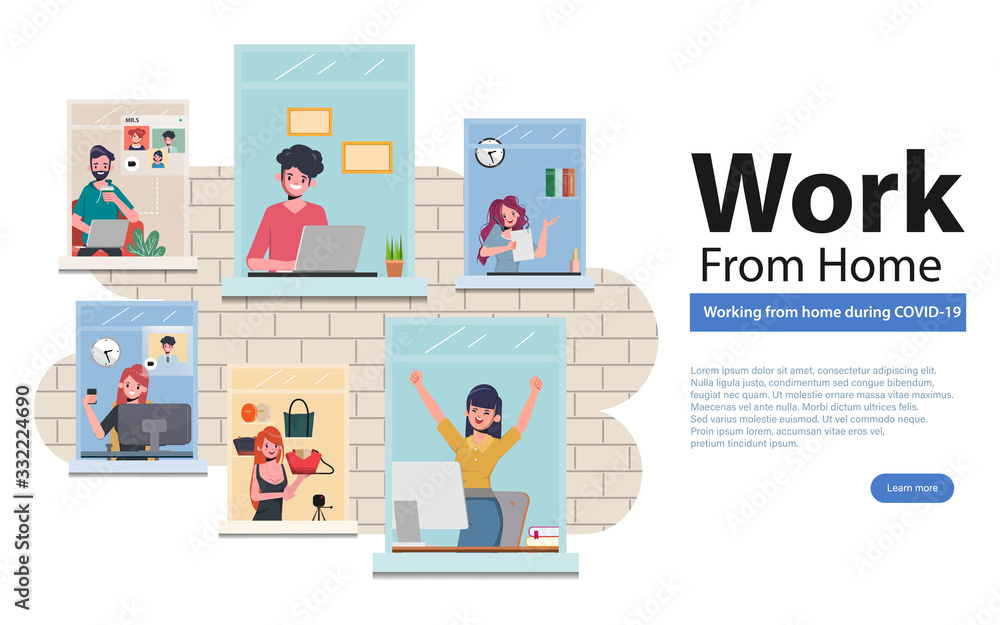 Employees are working from home to avoid spreading the coronavirus covid-19. Employees are working from home to avoid spreading the coronavirus covid-19.