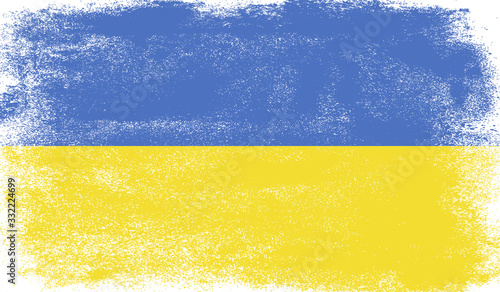 Photographie Ukraine flag with grunge texture