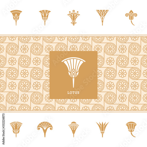 Logos in the form of an Egyptian lotus flower.