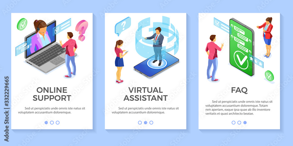 Isometric Online Customer Support Templates