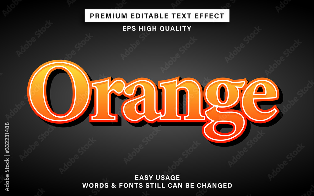 orange text effect