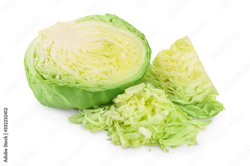Green cabbage isolated on white background with clipping path and full depth of field. Green cabbage isolated on white background with clipping path and full depth of field.
