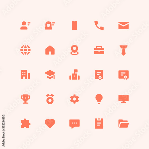 curriculum vitae icon set solid rounded style vector