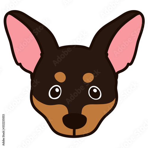 Outlined Miniature Pinscher front head