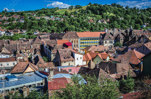 Buildings in Sighisoara city, Romania