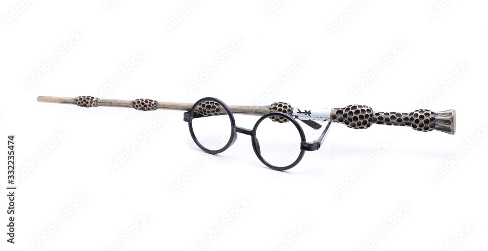 Naklejka premium magic glasses and wand