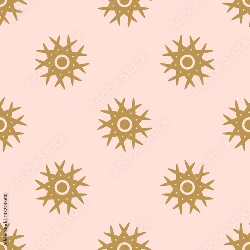 Cute colorful abstract star seamless pattern. Polka dot tile background. Vector illustration. 