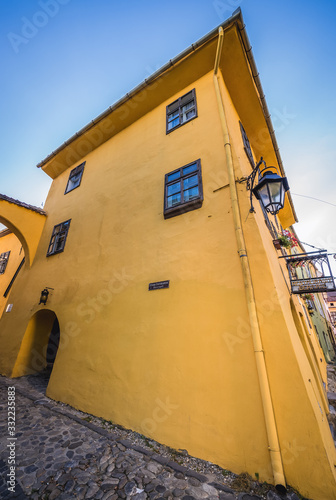 One of the most famous landmarks in Sighisoara town, Romania - house were Vlad the Impaler is supposed to be born photo