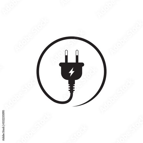 electric plug vector icon. on a white background.