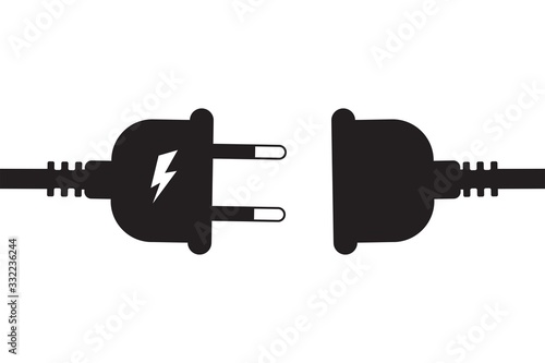 Vector electric plug icon. on a white background.