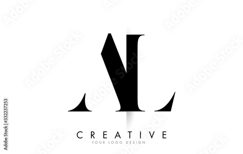 AL A L Letter Logo with Creative Shadow Cut Design.