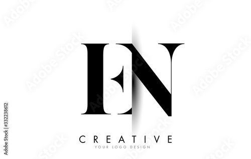 EN E N Letter Logo with Creative Shadow Cut Design.