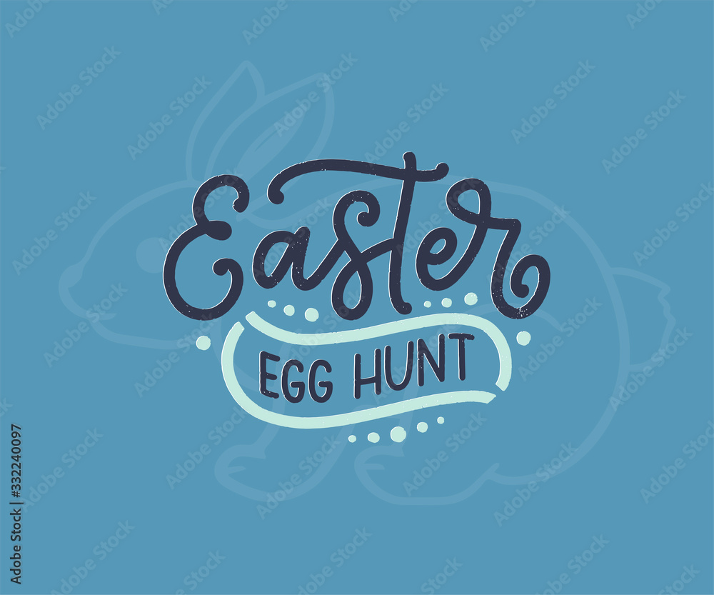 Calligraphy lettering about Easter for flyer and print design. Vector illustration. Template banner, poster, greeting postcard.
